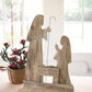 Wooden Nativity With Stand