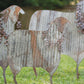 Corrugated Metal Christmas Sheep Yard Art Set of 3