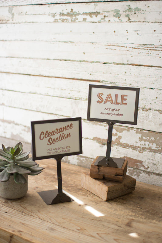 Metal Pricing Display Set of 2