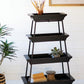 Four tiered wood and iron display tower