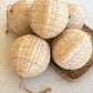 Woven Round Seagrass Christmas Ornament Set of 6