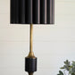 Antique Gold Table Lamp with Fluted Black Metal Shade