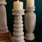 Set of 3 Turned Wooden Candle Holders