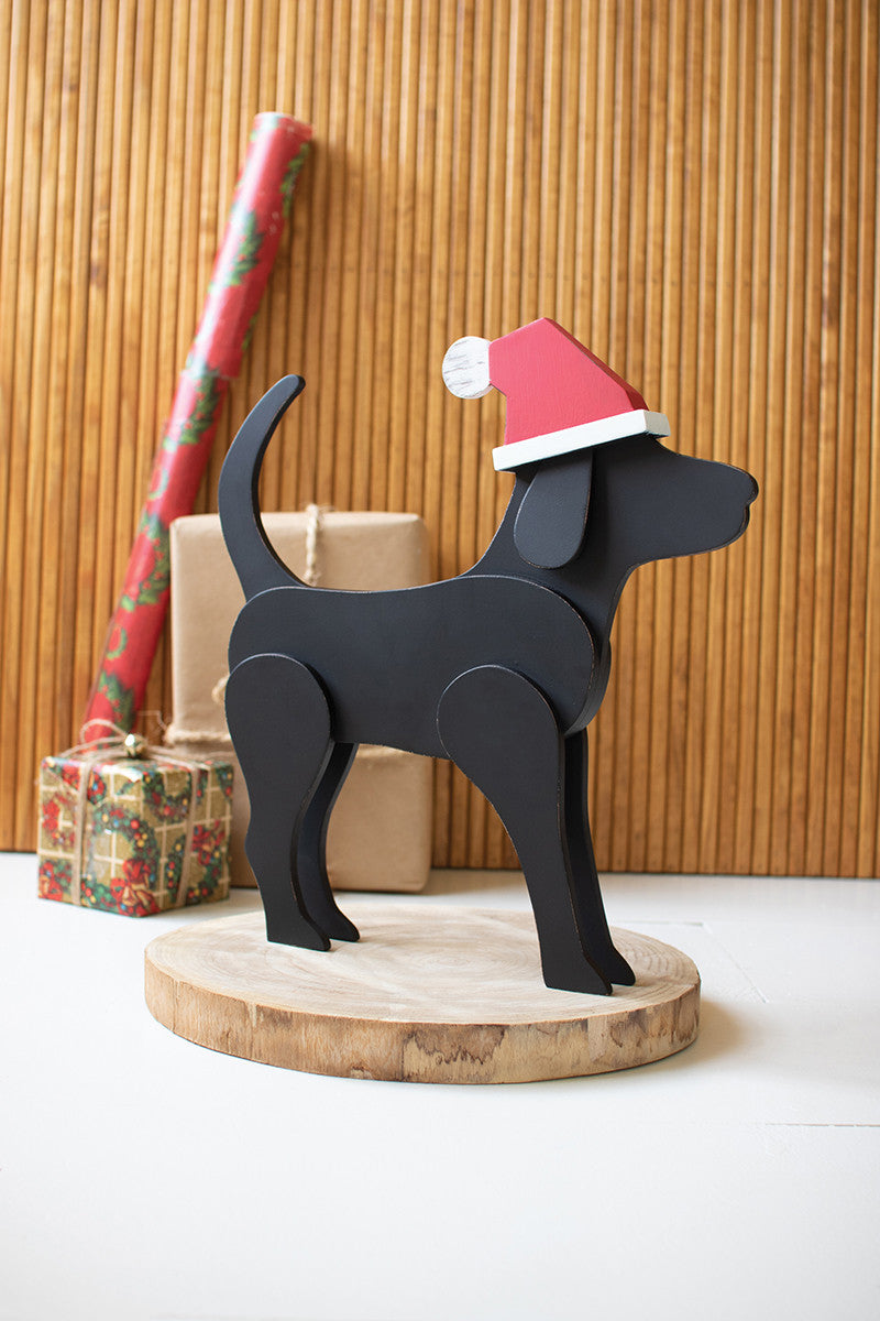 Wooden Tabletop Christmas Labrador