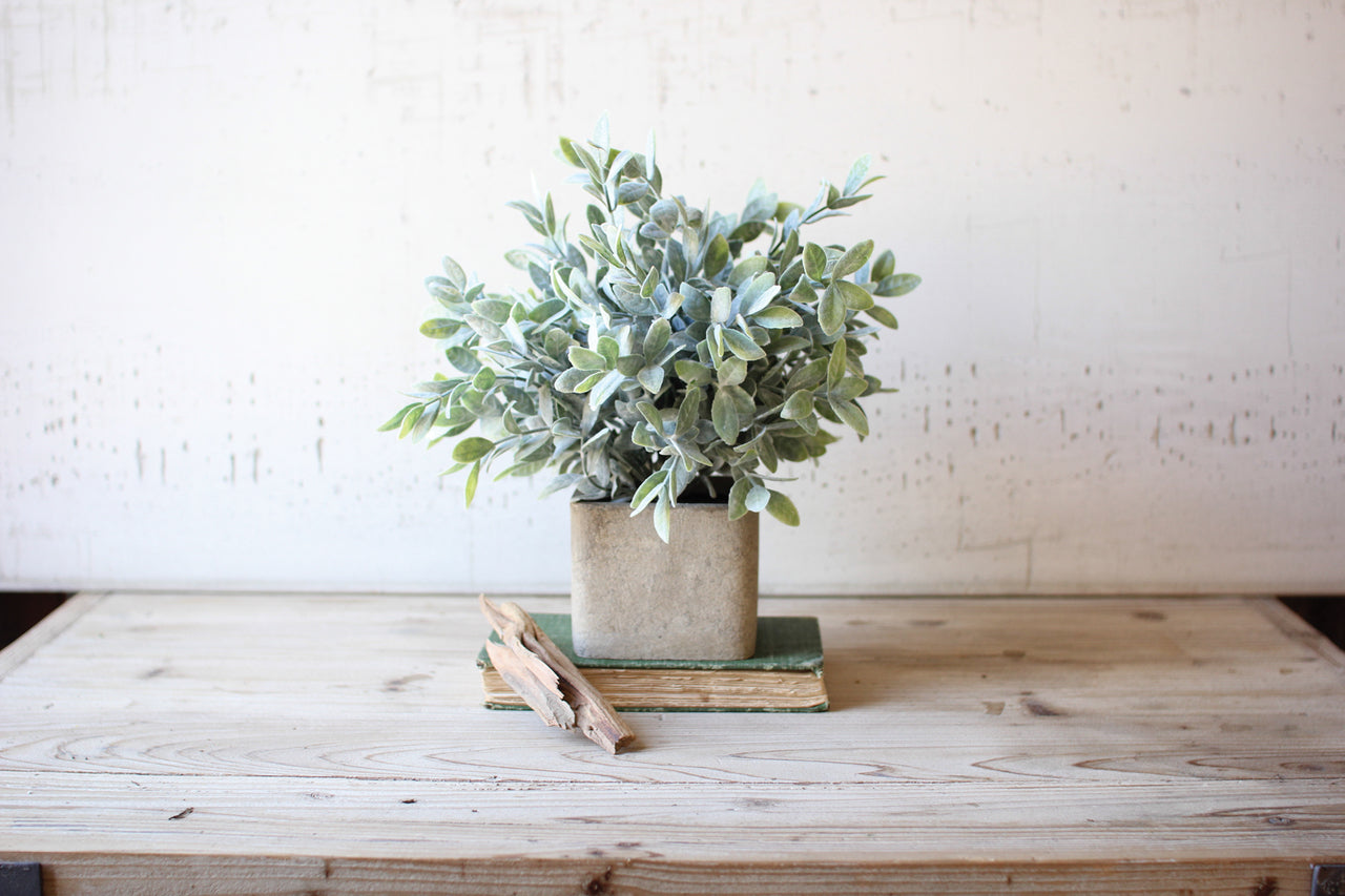 Artificial Sage Bush in a Square Pot