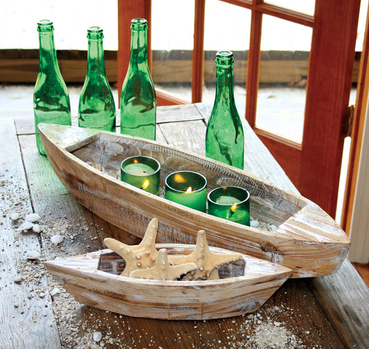 Set of 2 Wooden Boats