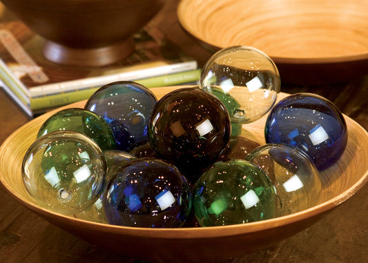 Recycled Glass Ball \ Clear Set of 6