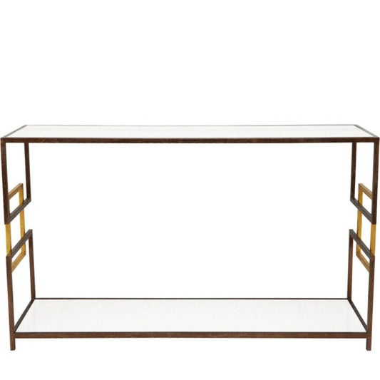 Brown & Gold Console Table