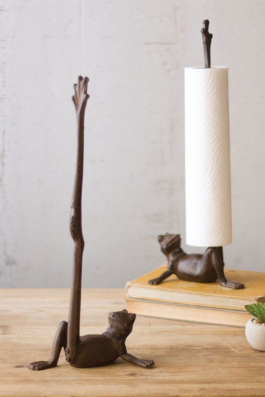 Cast Iron Frog Paper Towel Holder. (This is a pre-order item arriving mid January 2024.)