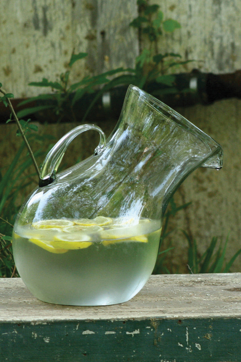 Large Glass Tilted Pitcher