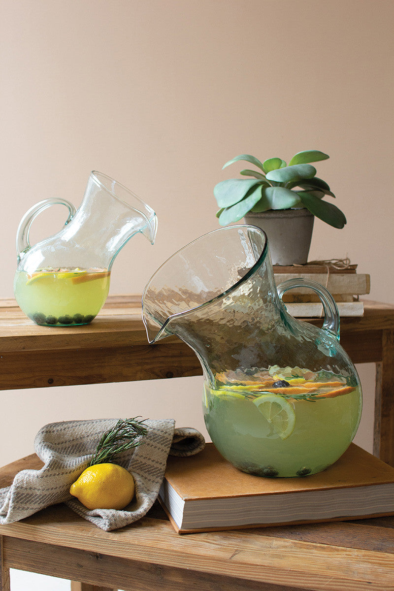 Small Glass Tilted Pitcher