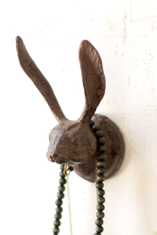 Cast Iron Rabbit Wall Hook Rustic