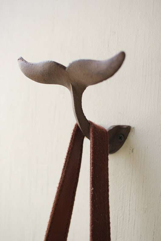 Cast Iron Whale Tail Wall Hook-Rustic