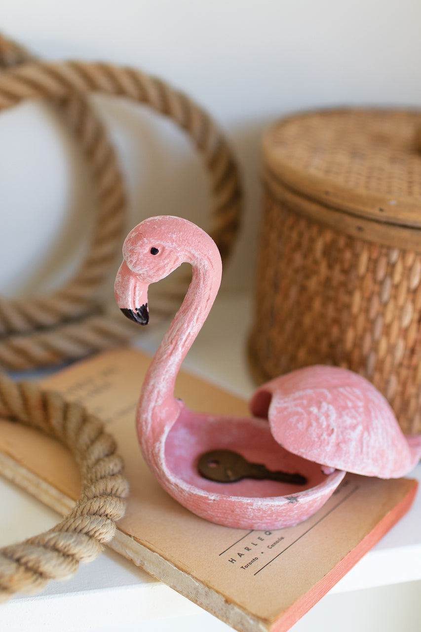 Cast Iron Flamingo Hide-a Key Set of