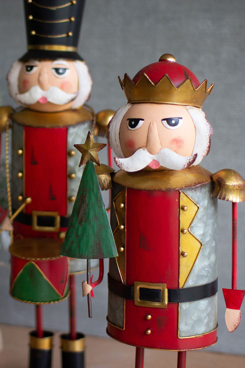 Multicolor Painted Metal Nutcrackers, Set of 3