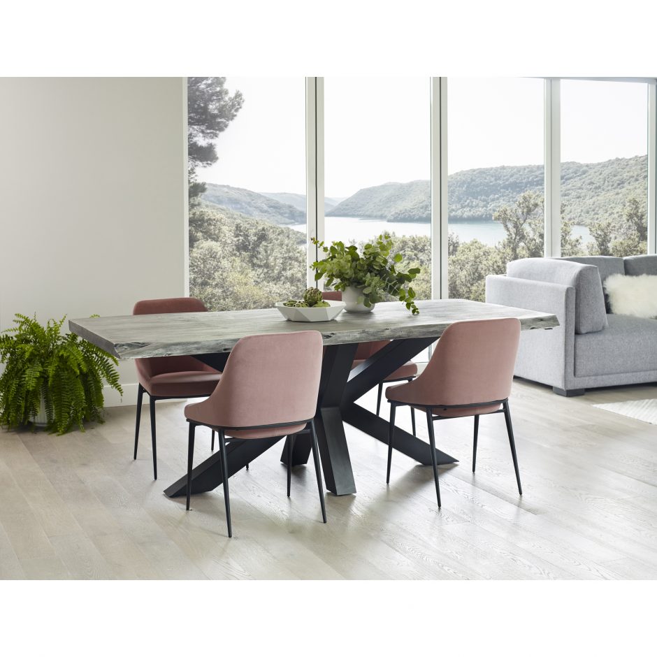 Sedona Dining Chair Pink Velvet EJ-1034-33 set of 2 - Yanni Custom 