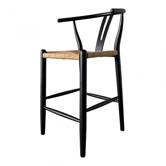 Ventana Counter Stool Black and Natural 