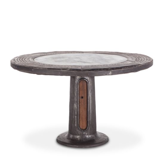 Industrial Loft Wagon Wheel Round Dining Table w/Marble FIL-RD55 - Yanni Custom 