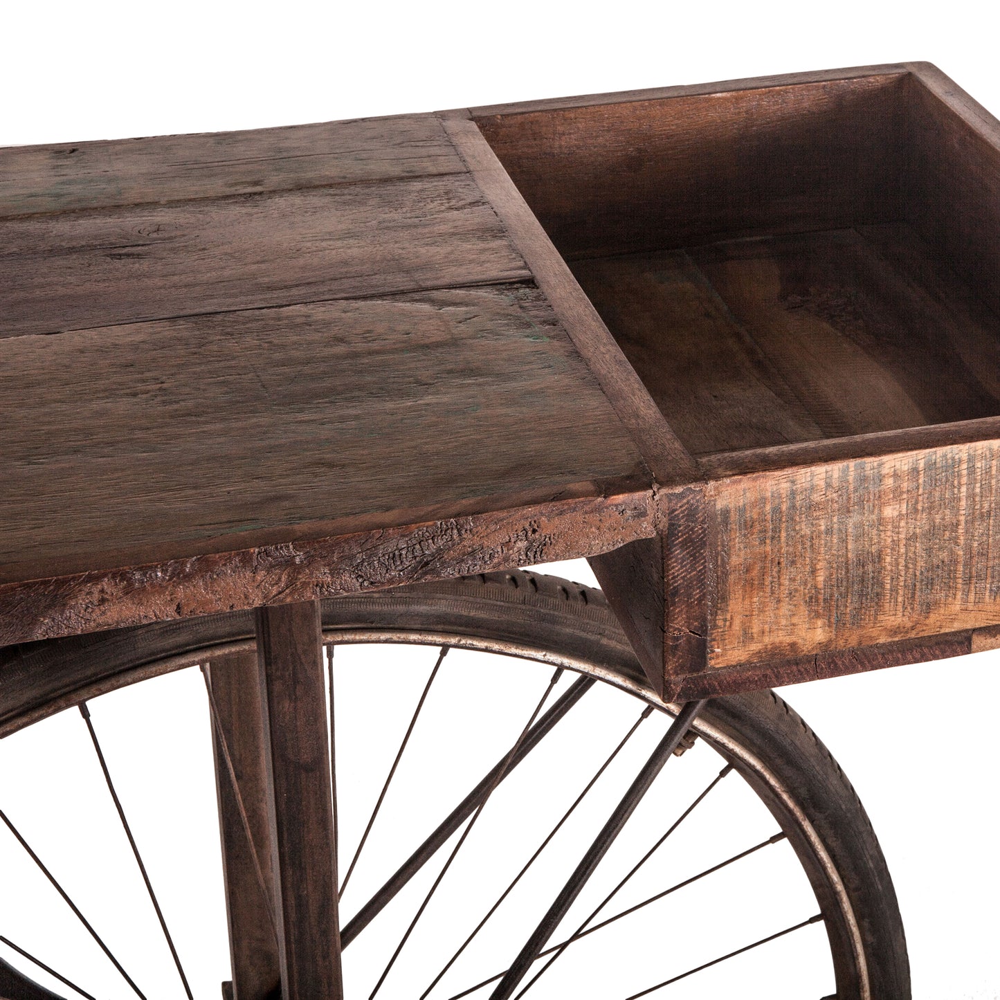 Industrial Teak Bicycle Console