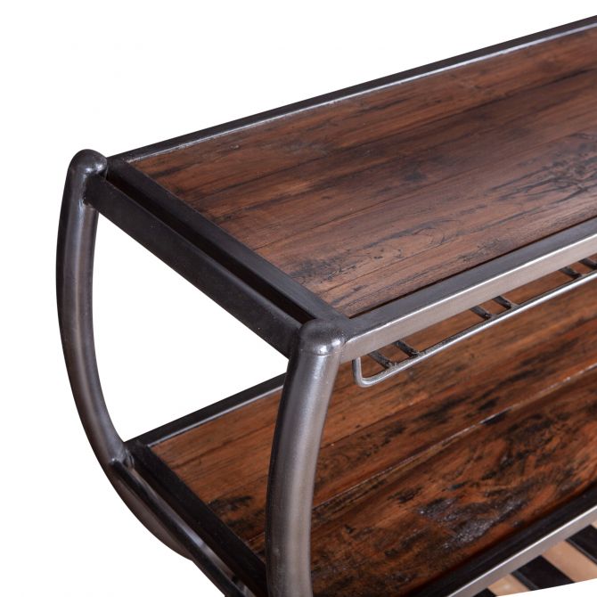 Industrial Teak Reclaimed Wood Half Round Bar FIT-HRBR48 - Yanni Custom 