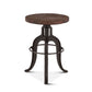 Industrial Teak Adjustable Reclaimed Wood Stool