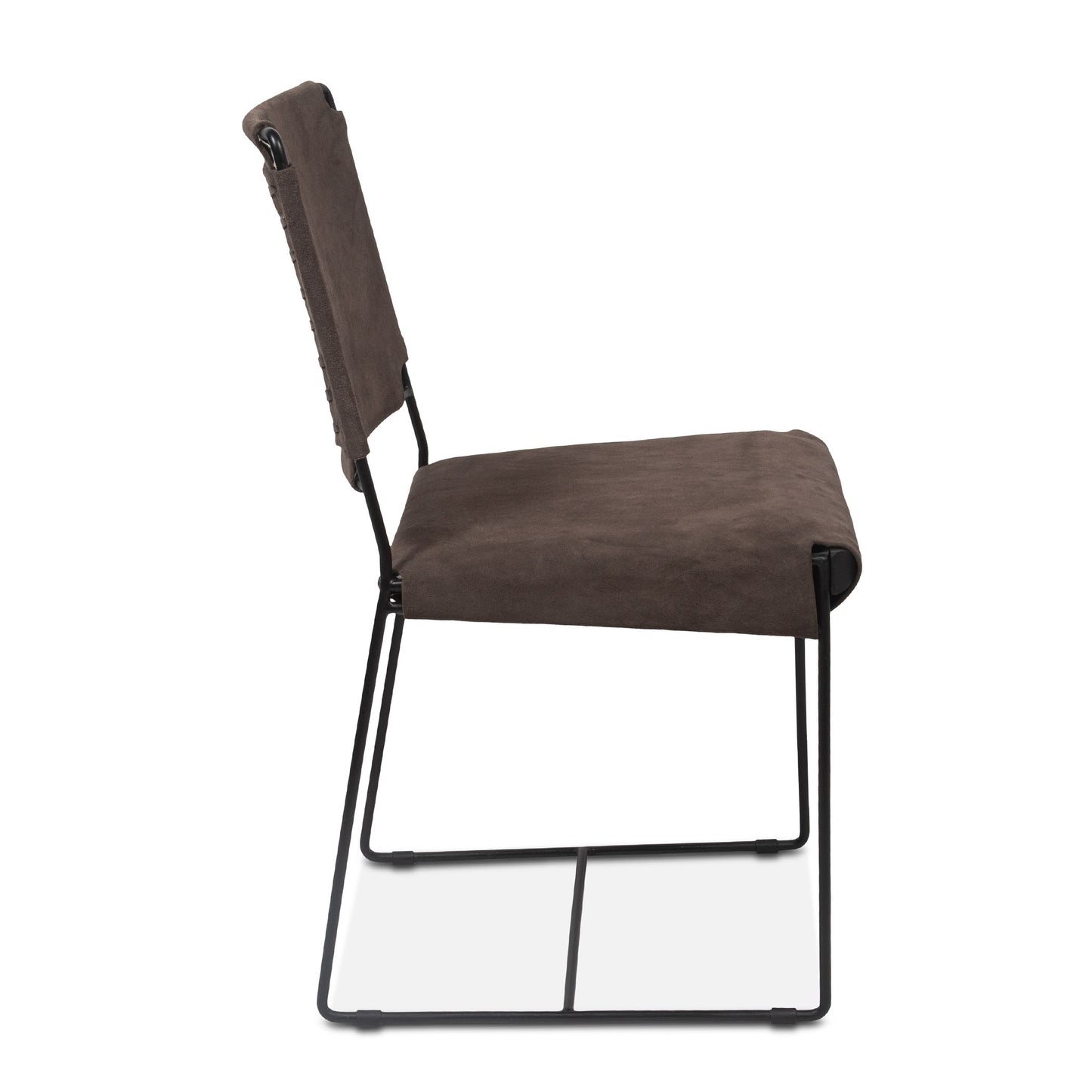 New York Iron and Asphalt Suede Dining Chair
