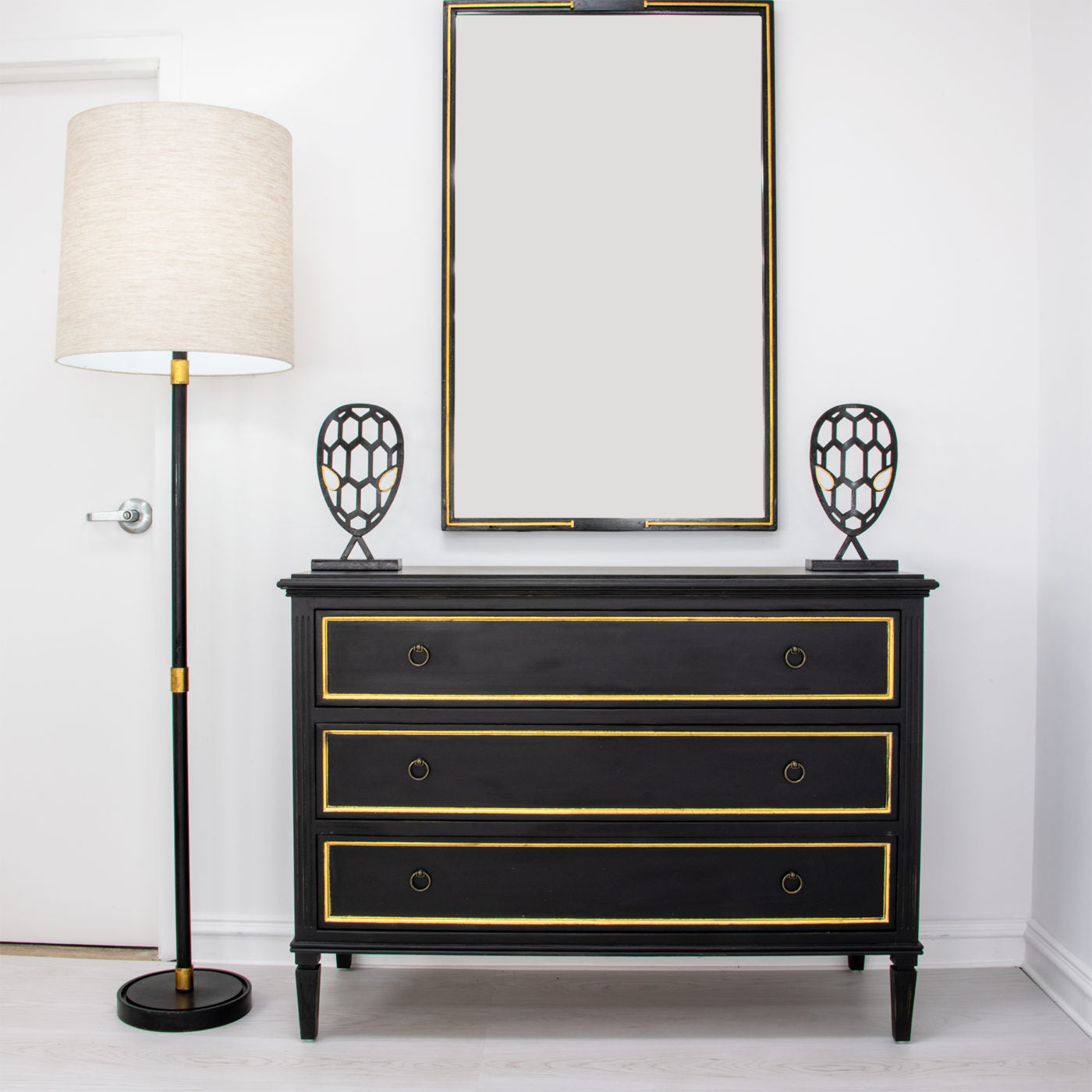 Black and Gold Accent Table - Chest