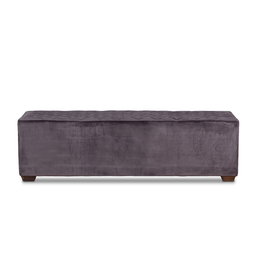 D'Orsay 58" Upholstered Asphalt Velvet Bench