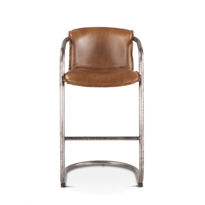 Portofino Leather Bar Chair Berham Chestnut
