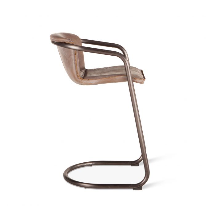 Portofino Leather Bar Chair Jet Brown