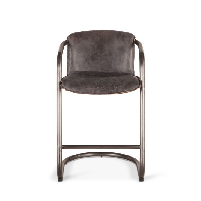 Portofino Leather Counter Chair Antique Ebony