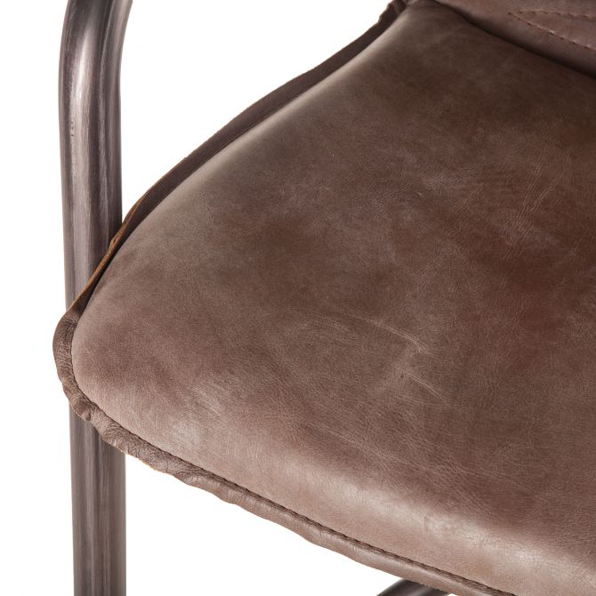 Portofino Leather Counter Chair Jet Brown