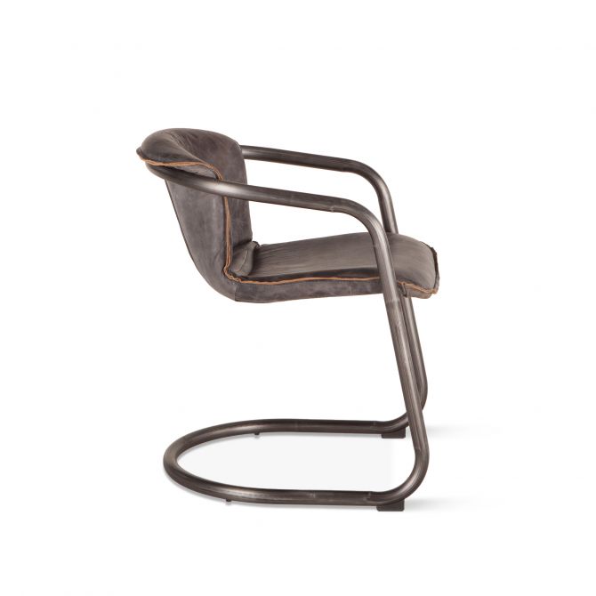 Portofino Leather Dining Chair Antique Ebony