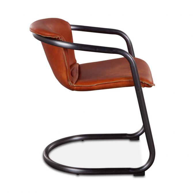 Portofino Leather Dining Chair Aperol Spritz