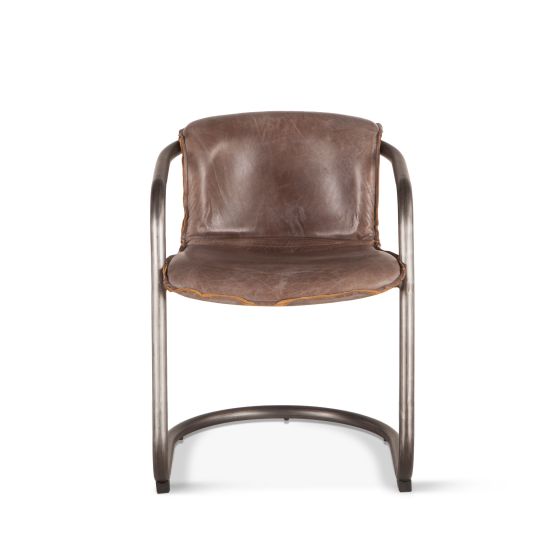 Portofinio Leather Dining Chair Jet Brown GPF-DC22JB - Yanni Custom 