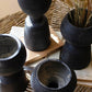 Set of 4 Black Clay Vases