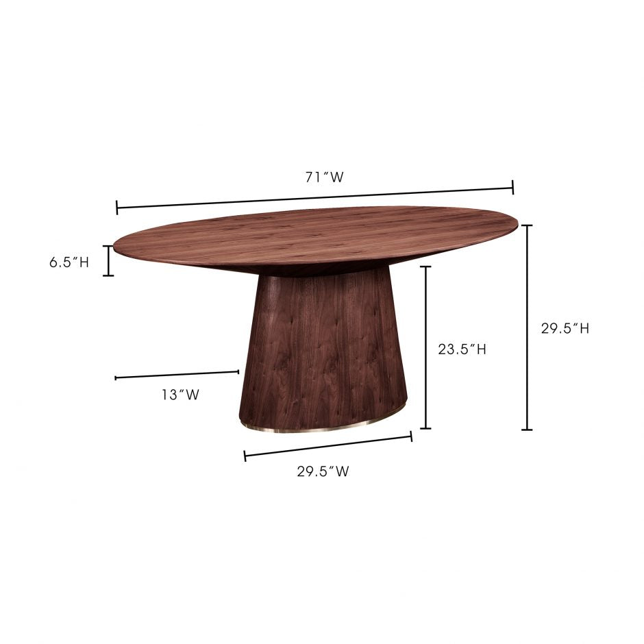 Otago Oval Dining Table Walnut KC-1007-03 - Yanni Custom 