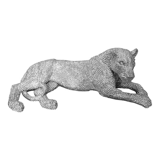 Panthera Statue Small Silver