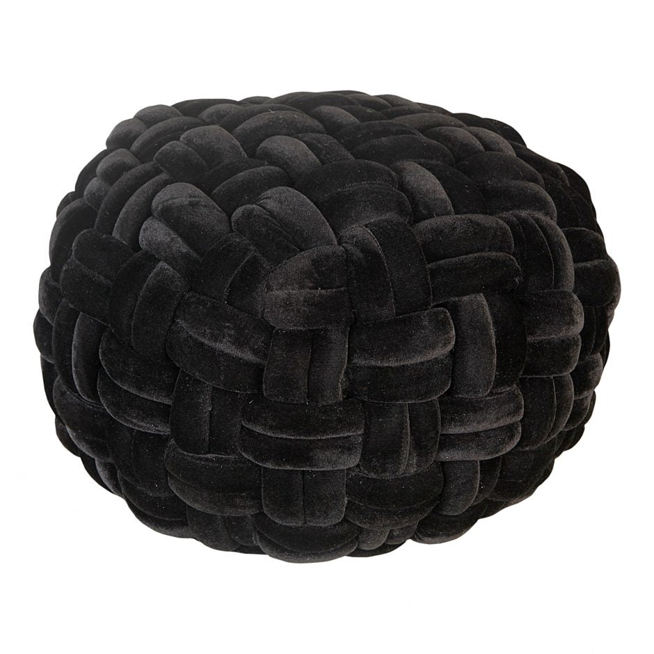 PJ Velvet Pouf Black SKU: LK-1002-02