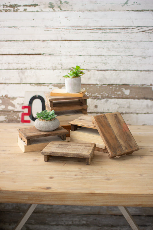 Repurposed Rectangle Wooden Riser Set of 6