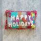 Happy Holidays Kantha Pillow
