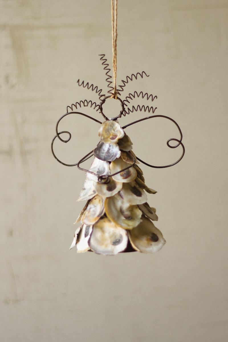 Oyster Shell Dressed Angel Ornament
