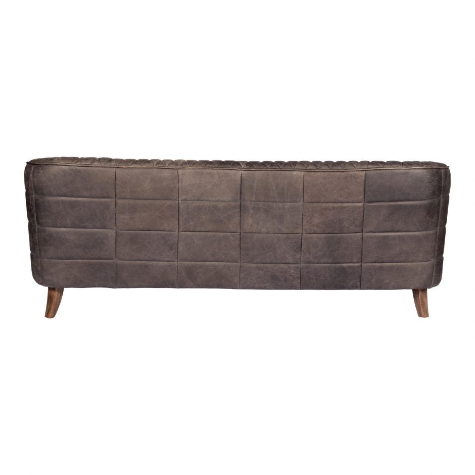Magdelan Tufted Leather Sofa Antique Ebony PK-1077-47
