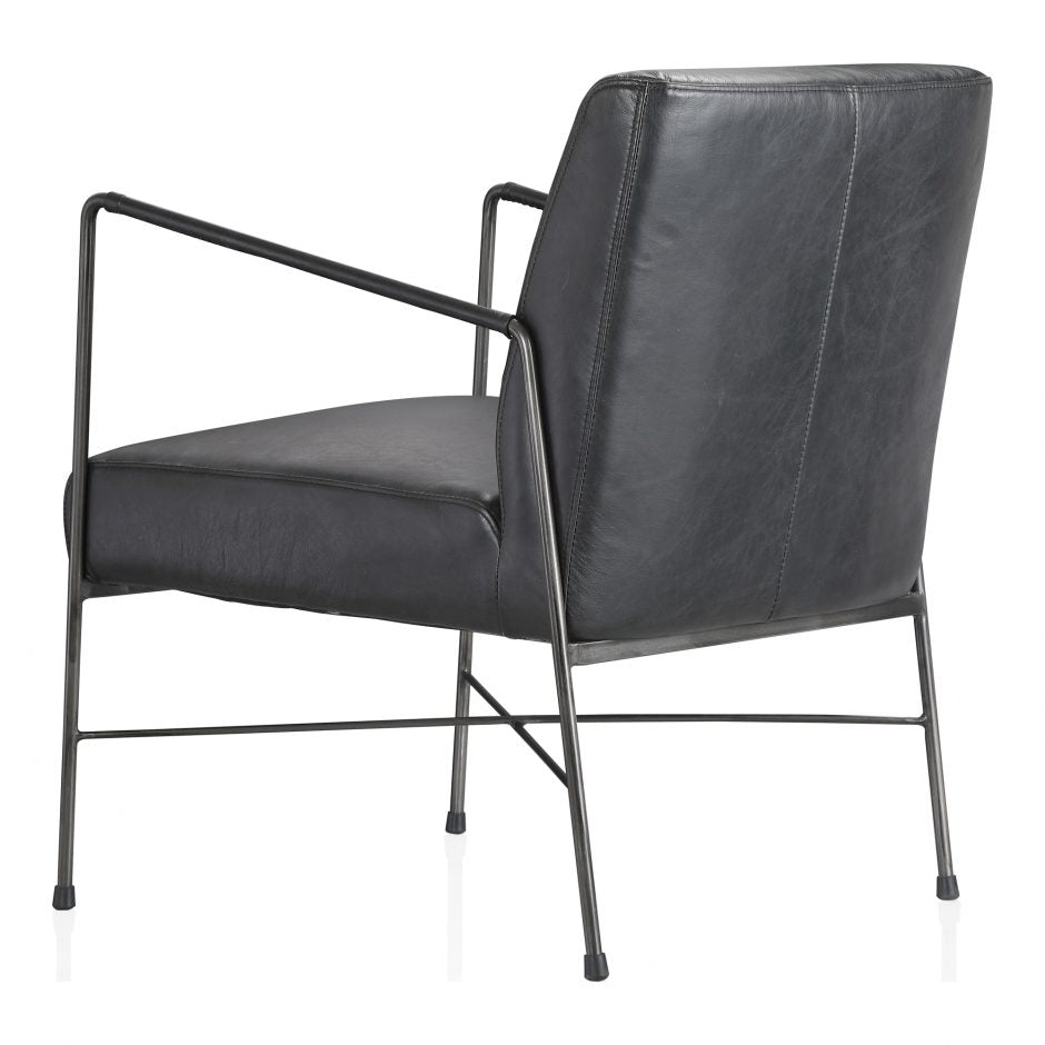 Dagwood Leather Arm Chair Onyx Black Leather PK-1089-02