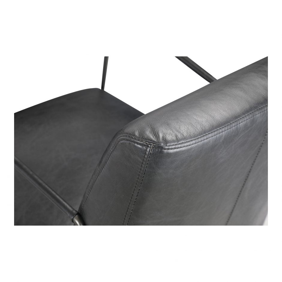 Dagwood Leather Arm Chair Onyx Black Leather PK-1089-02