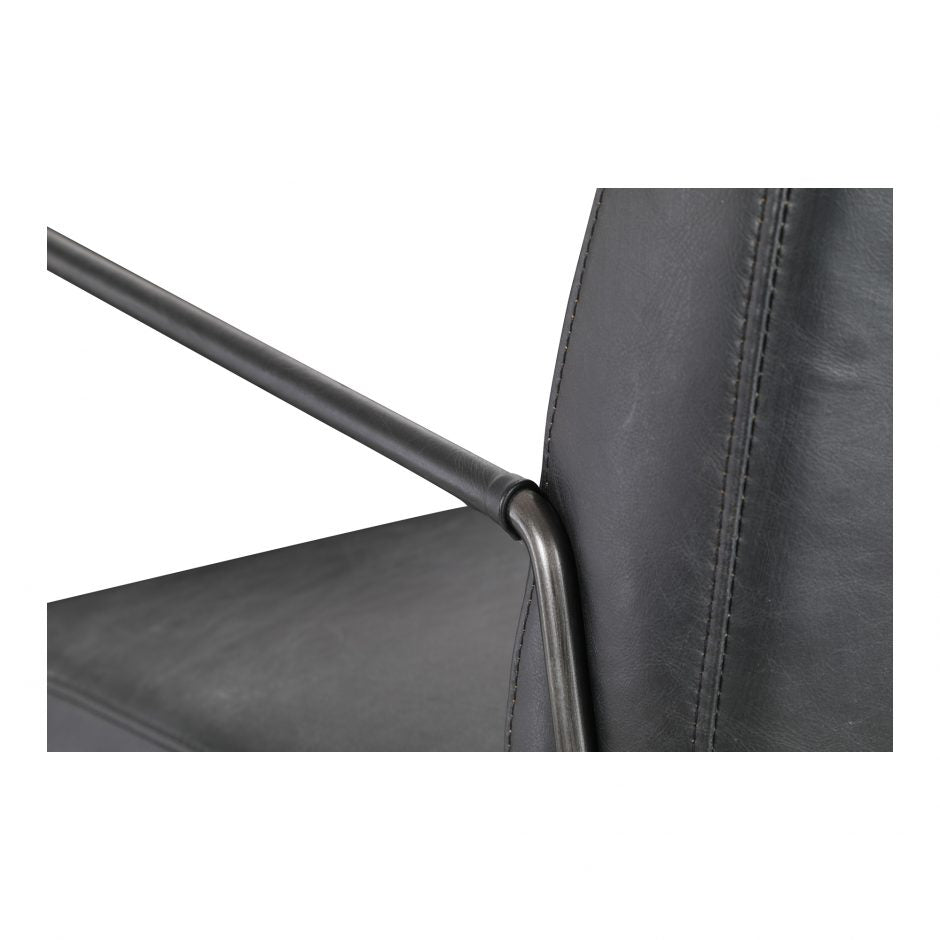 Dagwood Leather Arm Chair Onyx Black Leather PK-1089-02