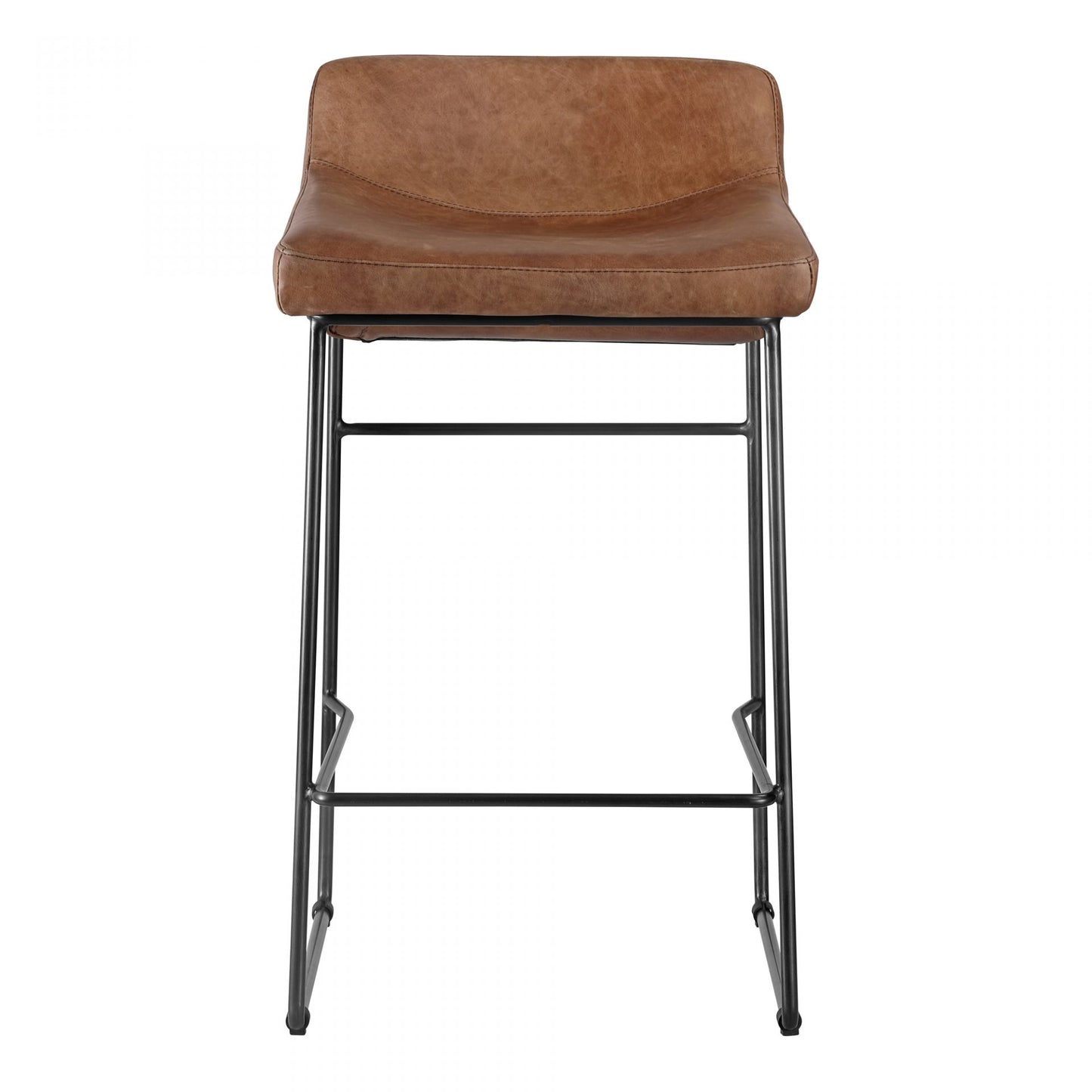 Starlet Counter Stool Open Road Brown Leather Set of 2