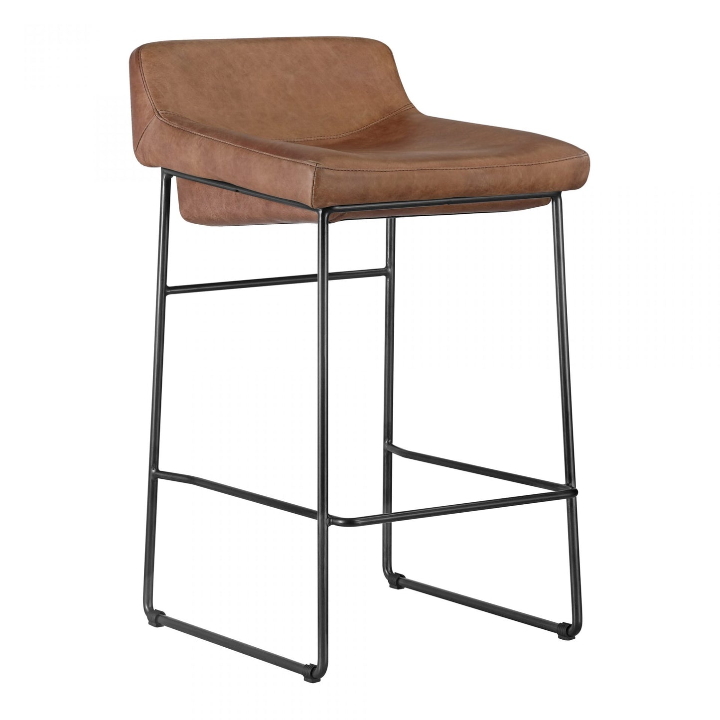 Starlet Counter Stool Open Road Brown Leather Set of 2