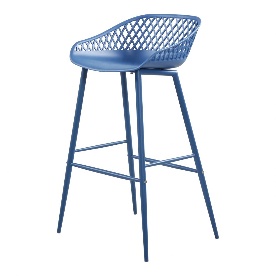 Piazza Outdoor Barstool Blue Set of 2
