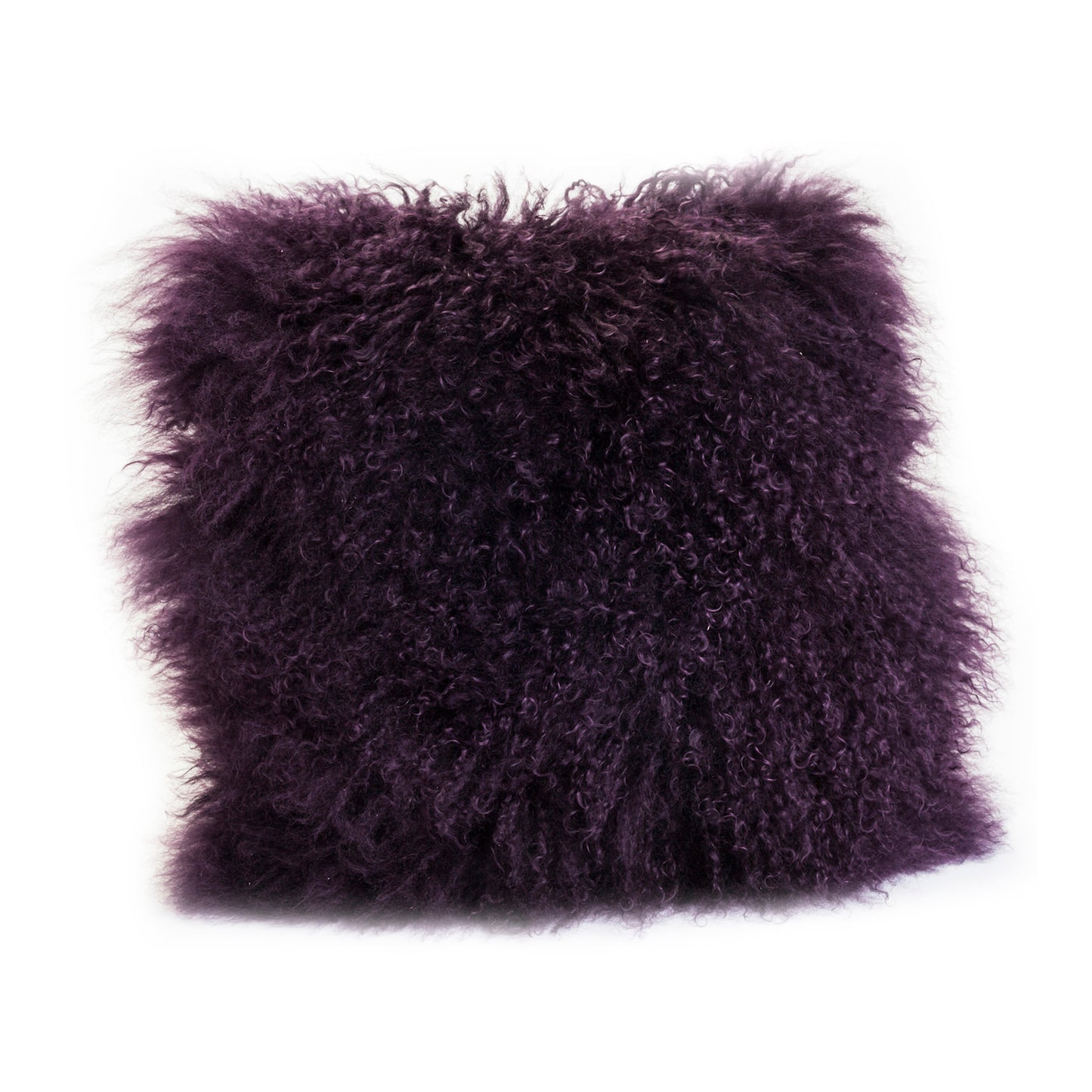 Lamb Fur Pillow Purple